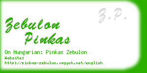 zebulon pinkas business card